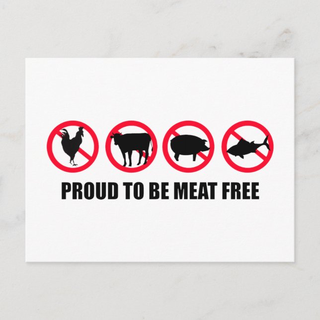 Proud to be Meat Free Postcard (Front)