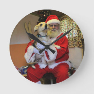 Proud to be on Santa's Lap Round Clock