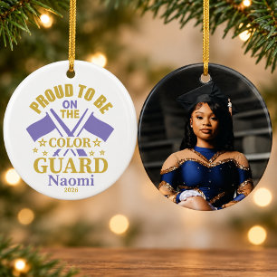 Proud to be on the colour guard personalised ceramic ornament