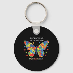 Proud To Be On The Spectrum Autism Puzzle Butterfl Key Ring