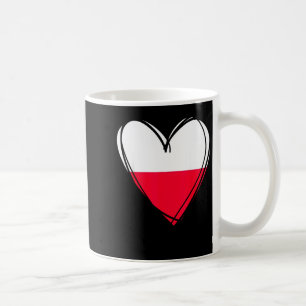 Proud to be polish love warsaw poland flag heart coffee mug