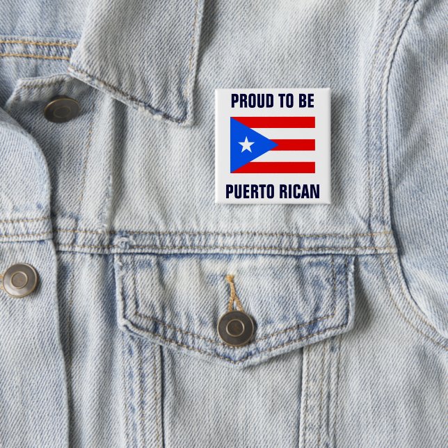 Proud to Be Puerto Rican 15 Cm Square Badge (In Situ)
