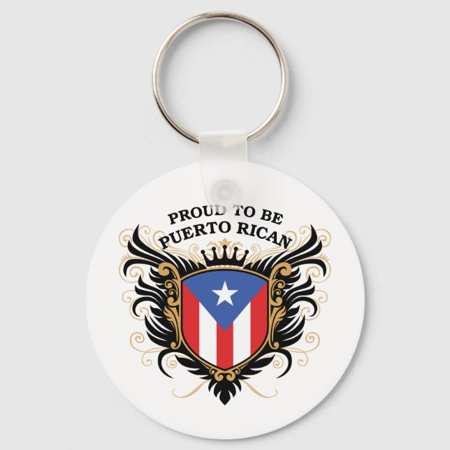Proud to be Puerto Rican Key Ring (Front)