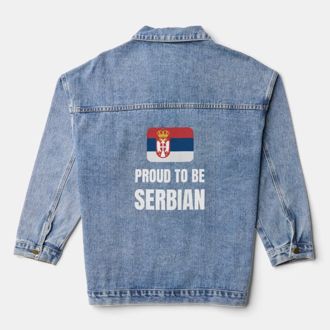 Proud to be Serbian Denim Jacket (Back)