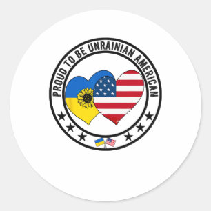 Proud To Be Ukrainian American I Love America I Lo Classic Round Sticker