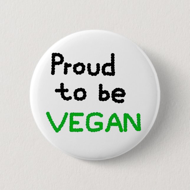 Proud to be Vegan 6 Cm Round Badge (Front)