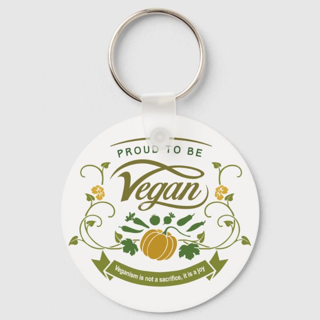 Proud to be Vegan Key Ring (Front)