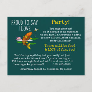 Proud to say I Love Koi! Invitation Postcard