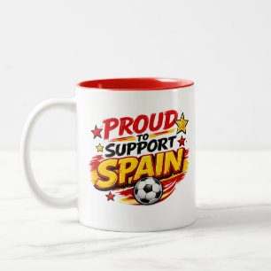 PROUD TO SUPPORT SPAIN Mug Patriotic Spain Foot