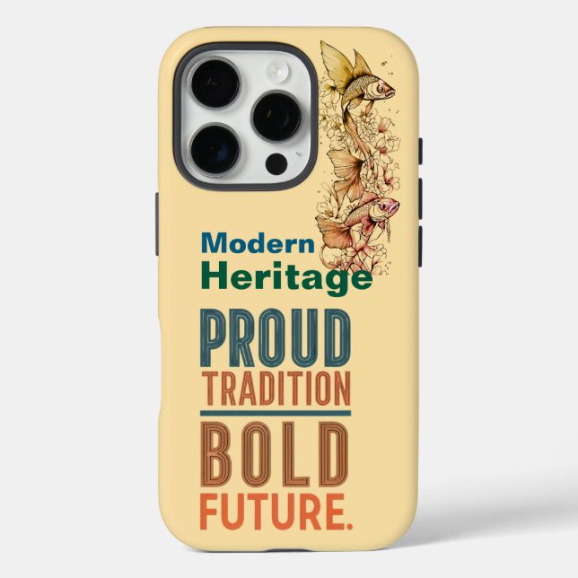 Proud Tradition, Bold Future Fish Border Design -  Case-Mate iPhone Case (Back)