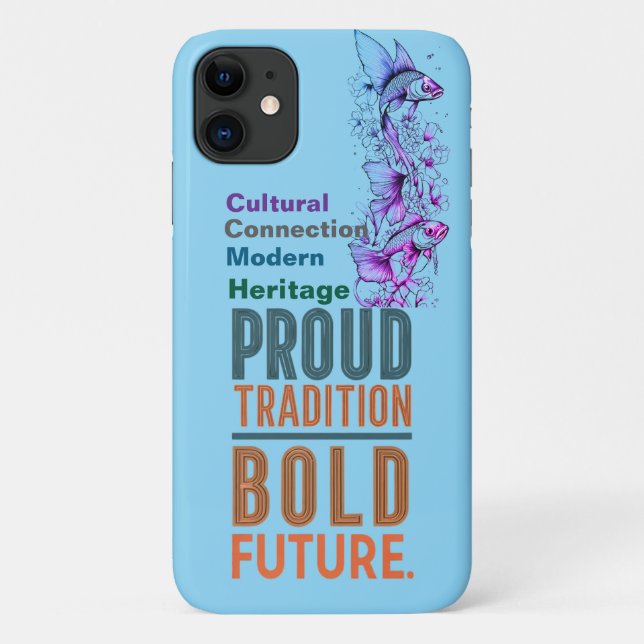 Proud Tradition, Bold Future Fish Border Design -  Case-Mate iPhone Case (Back)