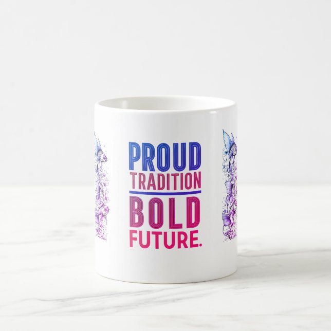 Proud Tradition, Bold Future Fish Border Design -  Coffee Mug (Center)