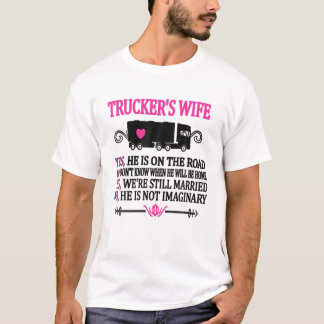 Proud Trucker's Wife Funny Truck Driver Wife T-Shirt