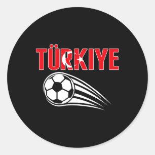 Proud Turkey Soccer Fans Jersey - Türkiye Footll L Classic Round Sticker