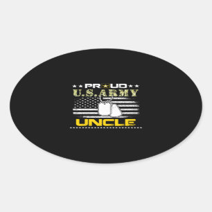Proud U.S. Army Uncle Shirt Military Pride Long Oval Sticker