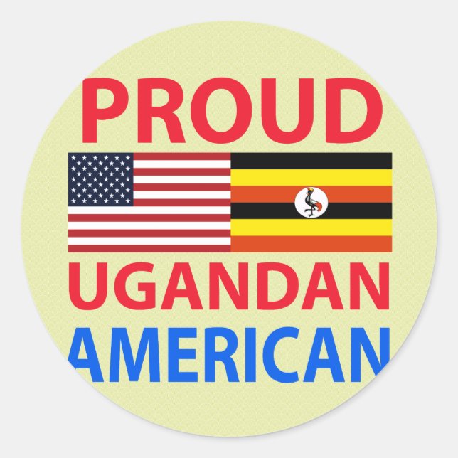 Proud Ugandan American Classic Round Sticker (Front)