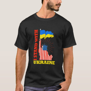 Proud Ukrainian American Flag I Stand With Ukraine T-Shirt
