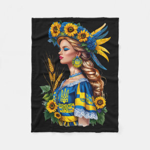 Proud Ukrainian Beauty – Patriotic Ukraine Flag An Fleece Blanket