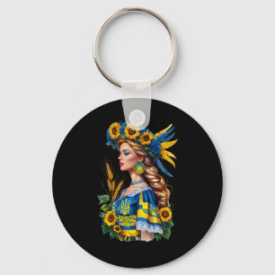 Proud Ukrainian Beauty – Patriotic Ukraine Flag An Key Ring