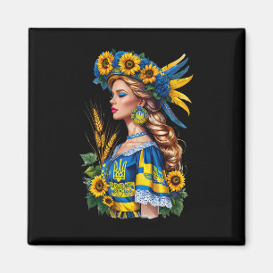 Proud Ukrainian Beauty – Patriotic Ukraine Flag An Magnet