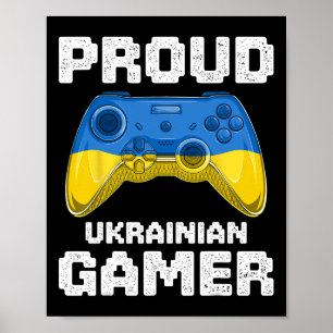 Proud Ukrainian Gamer Ukraine Flag Video Games Pat Poster