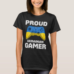 Proud Ukrainian Gamer Ukraine Flag Video Games Pat T-Shirt