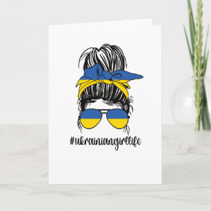 Proud Ukrainian Girl Ukraine Flag Ukrainian Roots Card