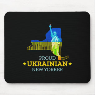 Proud Ukrainian New Yorker - New York Map And Ukra Mouse Pad