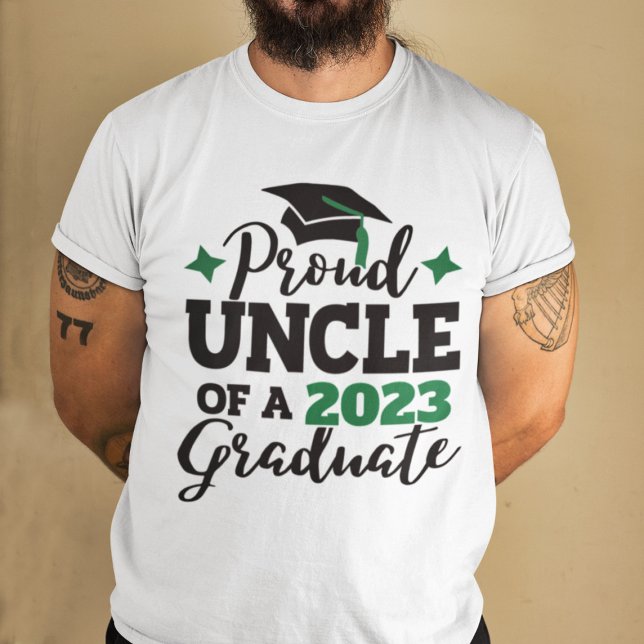Proud Uncle 2022 graduate black green tassel T-Shirt (Creator Uploaded)