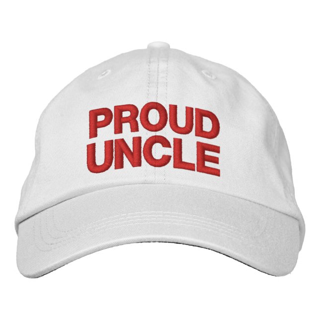 PROUD UNCLE A01 RED Embroidery Embroidered Hat (Front)