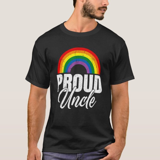 Proud Uncle Ally LGBT Lesbian Gay Pride Month LGBT T-Shirt (Front)