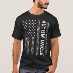 Proud Uncle Autistic Awareness Usa American Flag D T-Shirt