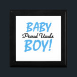 Proud Uncle Baby Boy Gifts Gift Box<br><div class="desc">Proud Uncle Baby Boy keepsake boxes,  tiles,  ornaments,  notebooks,  hoodies,  mugs,  cards,  stickers,  tote bags,  magnets,  and other proud uncle apparel and gifts with blue and black text.</div>
