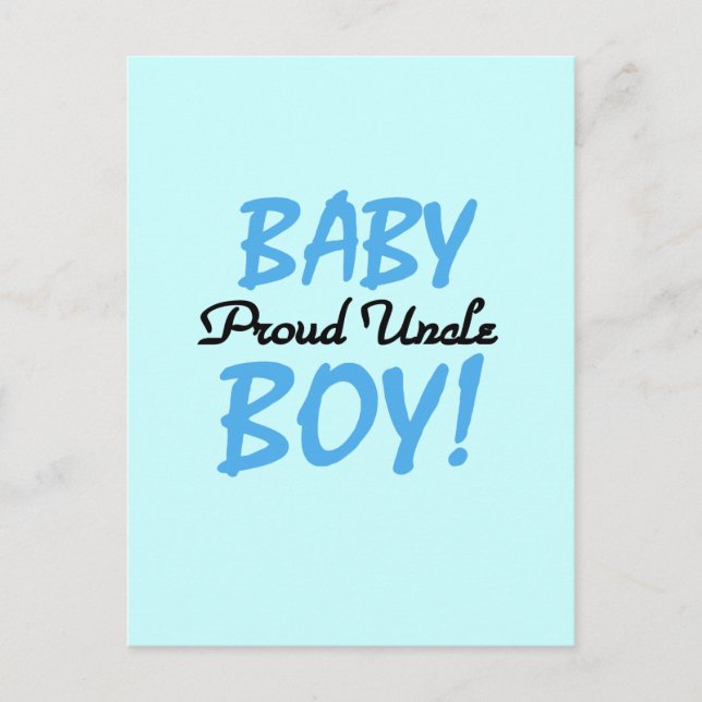 Proud Uncle Baby Boy T-shirts and Gifts Postcard (Front)