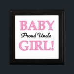 Proud Uncle Baby Girl Gifts Gift Box<br><div class="desc">Proud Uncle Baby Girl T-shirts,  mugs,  cards,  stickers,  tote bags,  mousepads,  keychains,  and other proud uncle gear that make great gifts for the new uncle or uncle to be! Features pink and black text.</div>
