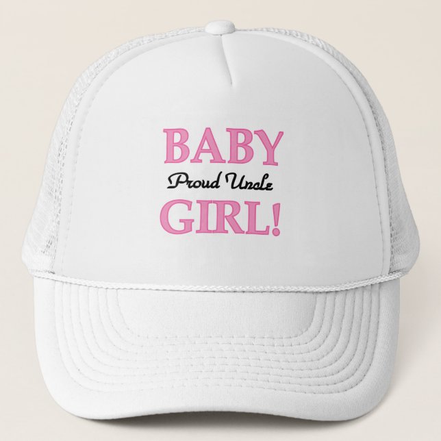 Proud Uncle Baby Girl Tshirts and Gifts Trucker Hat (Front)