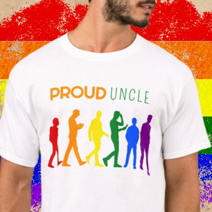 Proud Uncle Gay Pride Male Silhouettes T-Shirt