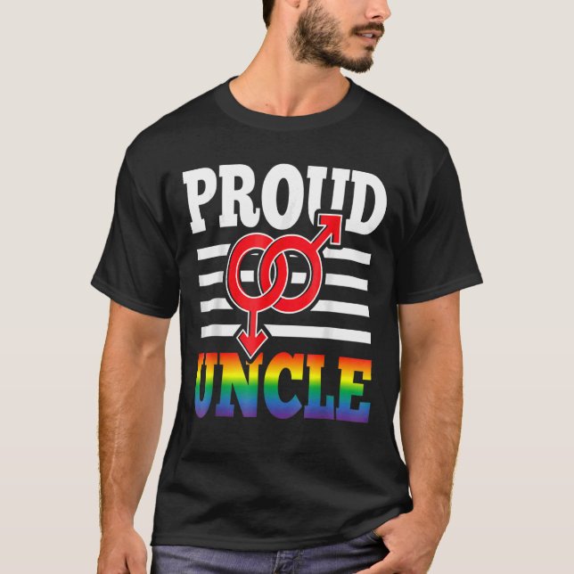 Proud Uncle Gay Pride Month Lgbtq Rainbow Flag Men T-Shirt (Front)
