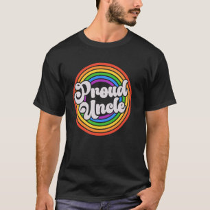 Proud Uncle Groovy LGBTQ Gay Pride Rainbow Flag Fa T-Shirt