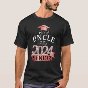 Proud Uncle I 2024 Senior School Colour Rose Black T-Shirt