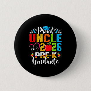 Proud uncle of 2026 pre-k graduate fathers day 6 cm round badge