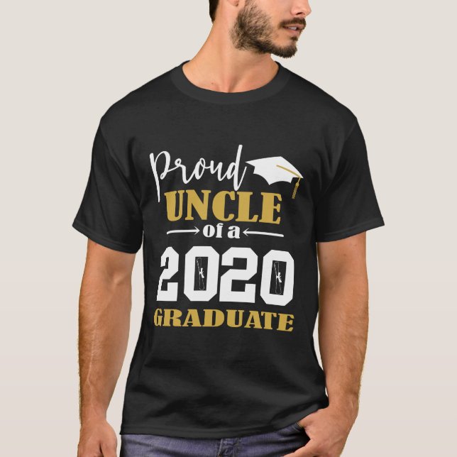 Proud Uncle of a 2020 Graduate White T-Shirt (Front)