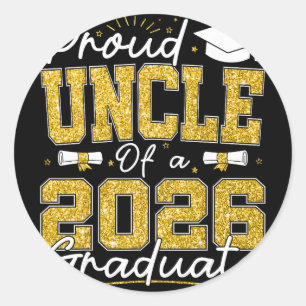 Proud Uncle Of A 2026 Graduate Senior 2026 Grad Fa Classic Round Sticker