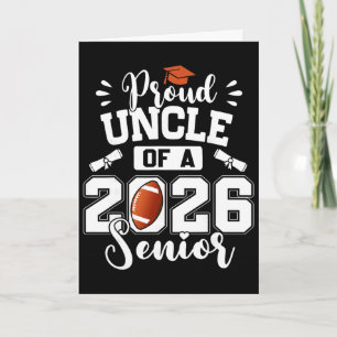 Proud Uncle Of A 2026 Senior Footll Graduation Card