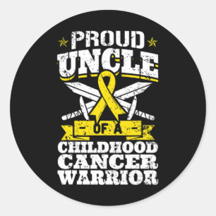 Proud Uncle Of A Childhood Cancer Warrior Awarenes Classic Round Sticker