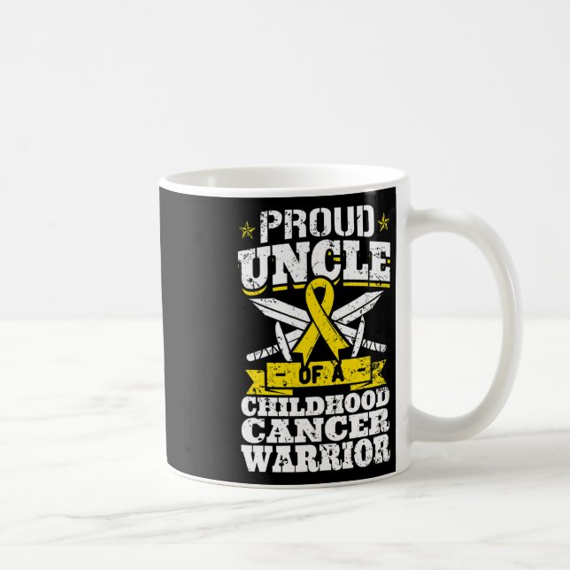 Proud Uncle Of A Childhood Cancer Warrior Awarenes Coffee Mug (Right)