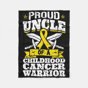 Proud Uncle Of A Childhood Cancer Warrior Awarenes Fleece Blanket