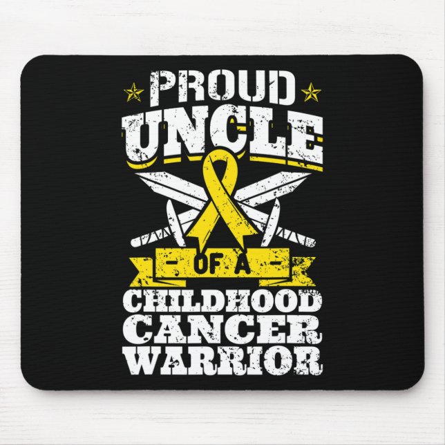 Proud Uncle Of A Childhood Cancer Warrior Awarenes Mouse Pad (Front)