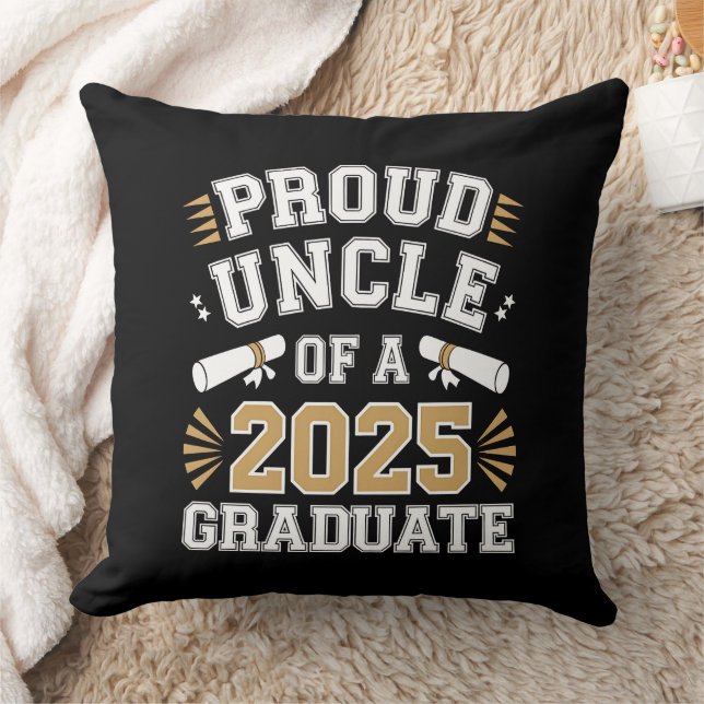 Proud Uncle Of A Class Of 2025 Graduate Graduation Cushion (Blanket)