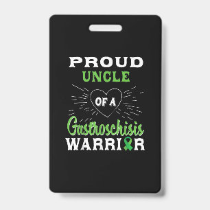 Proud Uncle Of A Gastroschisis Warrior Awareness . ID Badge